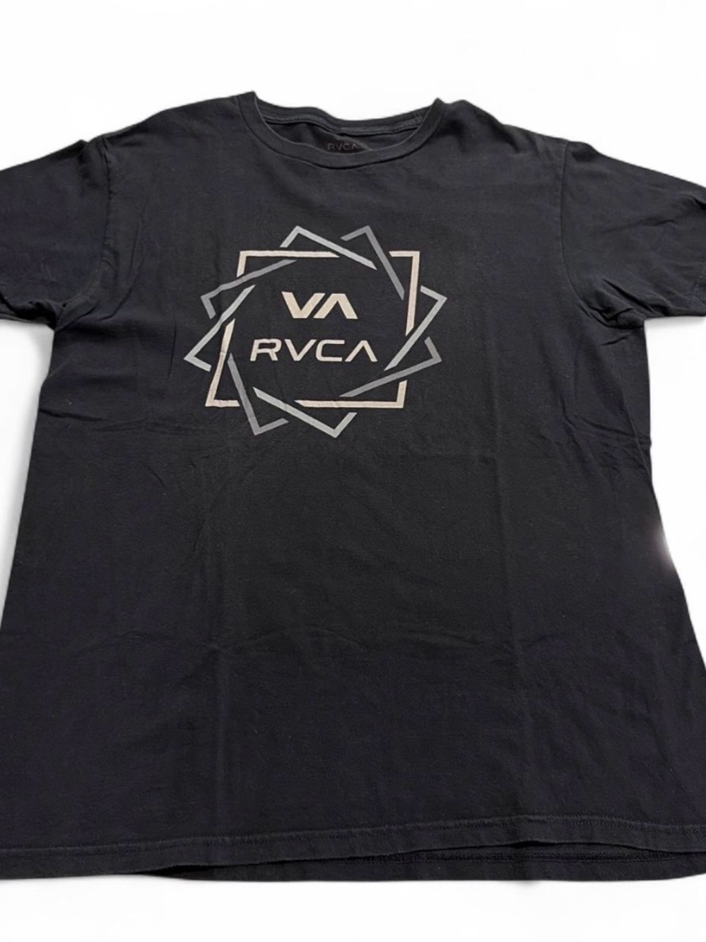 RVCA Men's Black Graphic Logo T-Shirt Sz L gently pre owned